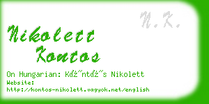 nikolett kontos business card